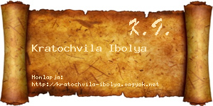Kratochvila Ibolya névjegykártya